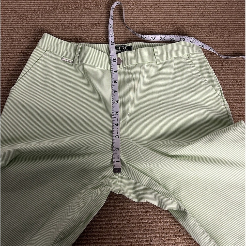 Ralph Lauren LRL Active Shorts Womens 10 Chino Green Striped Cotton Outdoor - Picture 9 of 10